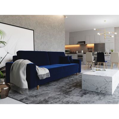 Fun Moebel Sofa 3-Sitzer BELLA mit Schlaffunktion Blau Fun Moebel Sofa 3-Sitzer BELLA mit Schlaffunktion Blau