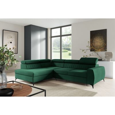 Fun Moebel Ecksofa Schlafsofa Sofa TORONTO Stoff Element Dunkelgrün Ottomane Links Fun Moebel Ecksofa Schlafsofa Sofa TORONTO Stoff Element Dunkelgrün Ottomane Links