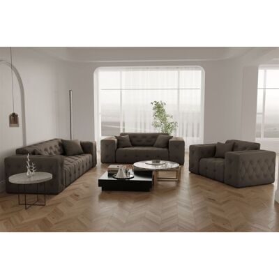 Fun Moebel Sofaset Designersofa CHANTAL 3-2-1 in Stoff Opera Velvet Braun Fun Moebel Sofaset Designersofa CHANTAL 3-2-1 in Stoff Opera Velvet Braun