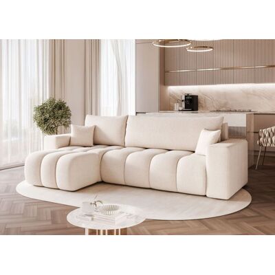 Fun Möbel Ecksofa Schlafsofa Sofa ANABEL in Stoff Quelle Weiß Ottomane Links Fun Möbel Ecksofa Schlafsofa Sofa ANABEL in Stoff Quelle Weiß Ottomane Links