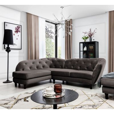 Fun Moebel - CHARLOTTE - Braun - Matt Velvet - Sofa Fun Moebel - CHARLOTTE - Braun - Matt Velvet - Sofa