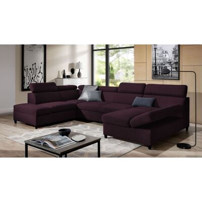 Fun Möbel Wohnlandschaft Schlafsofa Sofa ANTON in Stoff Esito Violett Ottomane Rechts Fun Möbel Wohnlandschaft Schlafsofa Sofa ANTON in Stoff Esito Violett Ottomane Rechts