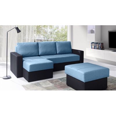 Fun Moebel - LABRI - Schwarz/Hellblau - Bettkasten - Schlafsofa Fun Moebel - LABRI - Schwarz/Hellblau - Bettkasten - Schlafsofa