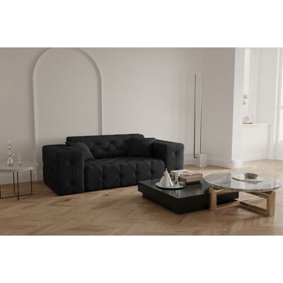 Fun Moebel - CHANTAL - 2-Sitzer - Opera Velvet Schwarz - Sofa Fun Moebel - CHANTAL - 2-Sitzer - Opera Velvet Schwarz - Sofa