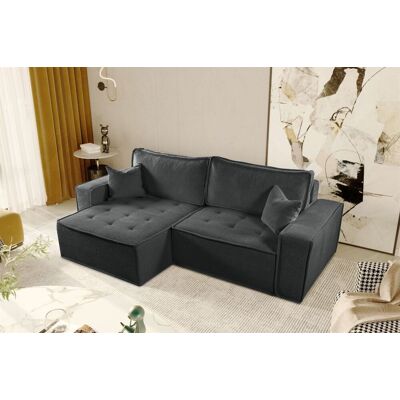 Fun Möbel Ecksofa Schlafsofa FLOSI Stoff Raven Anthrazit Ottomane Links Fun Möbel Ecksofa Schlafsofa FLOSI Stoff Raven Anthrazit Ottomane Links