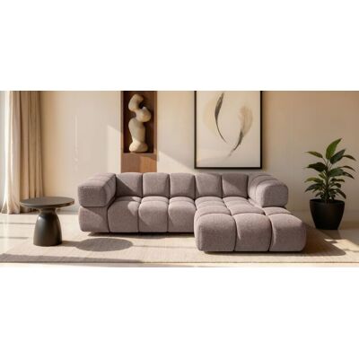 Fun Möbel Ecksofa Designersofa BLANCHE in Stoff Puente Aubergine Ottomane Rechts Fun Möbel Ecksofa Designersofa BLANCHE in Stoff Puente Aubergine Ottomane Rechts