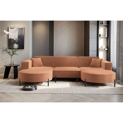 Fun Möbel Wohnlandschaft U-Form Sofa VALENCIA in Stoff Quelle Ziegelbraun Fun Möbel Wohnlandschaft U-Form Sofa VALENCIA in Stoff Quelle Ziegelbraun