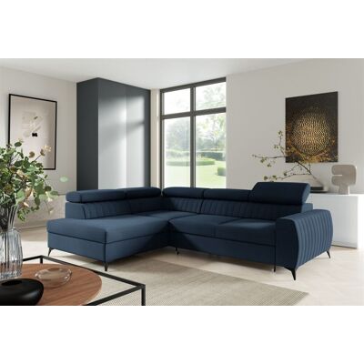 Fun Moebel Ecksofa Schlafsofa Sofa TORONTO Stoff Element Blau Ottomane Links Fun Moebel Ecksofa Schlafsofa Sofa TORONTO Stoff Element Blau Ottomane Links