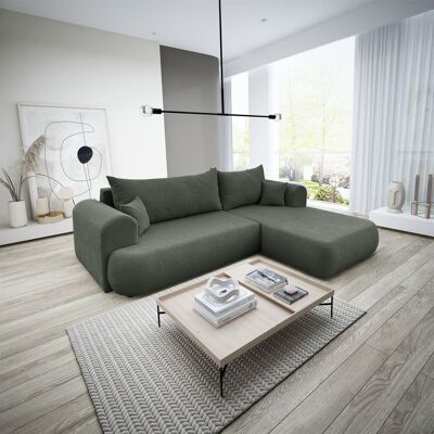 Fun Möbel Ecksofa Schlafsofa ANIKE Stoff Now or Never Grüngrau Ottomane Rechts Fun Möbel Ecksofa Schlafsofa ANIKE Stoff Now or Never Grüngrau Ottomane Rechts