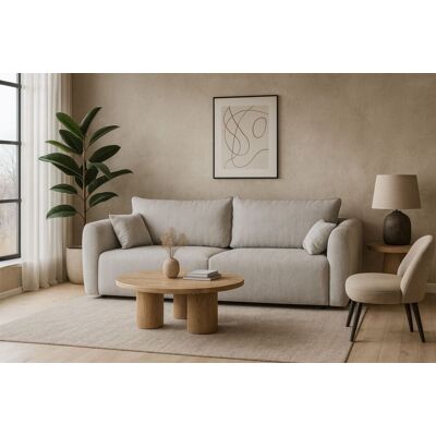 Fun Möbel Sofa 3-Sitzer mit Schlaffunktion RUDEN in Stoff Raven Hellgrau Fun Möbel Sofa 3-Sitzer mit Schlaffunktion RUDEN in Stoff Raven Hellgrau