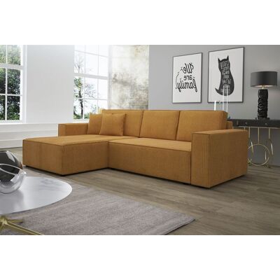 Fun Moebel Ecksofa Schlafsofa Sofa CONOR PREMIUM Stoff Poso Senf Ottomane Links Fun Moebel Ecksofa Schlafsofa Sofa CONOR PREMIUM Stoff Poso Senf Ottomane Links