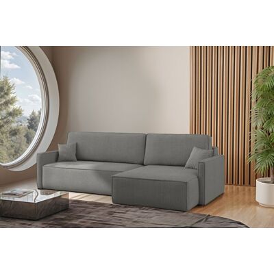 Fun Moebel Ecksofa Schlafsofa Sofa LOUIS Stoff Scala Grau Ottomane Rechts Fun Moebel Ecksofa Schlafsofa Sofa LOUIS Stoff Scala Grau Ottomane Rechts