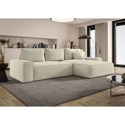 Fun Möbel Ecksofa Schlafsofa Sofa WALKEN Stoff Quelle Ecru Ottomane Rechts Fun Möbel Ecksofa Schlafsofa Sofa WALKEN Stoff Quelle Ecru Ottomane Rechts