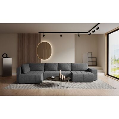 Fun Möbel Wohnlandschaft Schlafsofa ARMANDA in Stoff Blur Dunkelgrau langer Schenkel Links Fun Möbel Wohnlandschaft Schlafsofa ARMANDA in Stoff Blur Dunkelgrau langer Schenkel Links