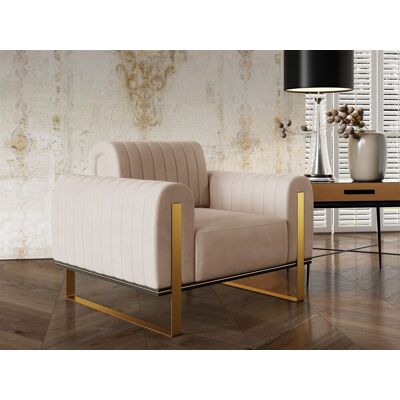 Fun Möbel Sessel Designersessel VALERIE in Stoff Elisa Velvet Beige Fun Möbel Sessel Designersessel VALERIE in Stoff Elisa Velvet Beige