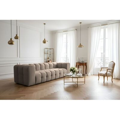 Fun Möbel Sofa Designersofa SOLVIE 4-Sitzer in Stoff Tiffani Taupe Fun Möbel Sofa Designersofa SOLVIE 4-Sitzer in Stoff Tiffani Taupe