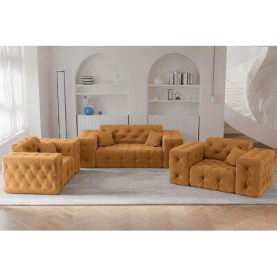 Fun Moebel Sofaset Designersofa CHANTAL 2-1-1 in Stoff Moly Orange Fun Moebel Sofaset Designersofa CHANTAL 2-1-1 in Stoff Moly Orange