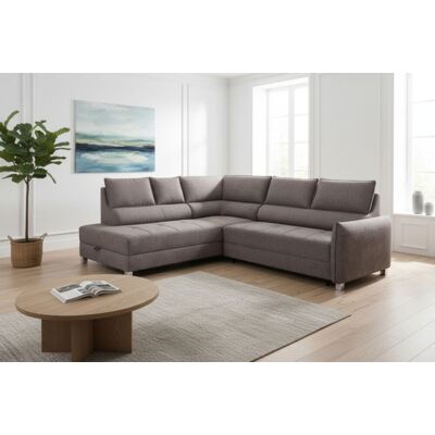 Fun Möbel Ecksofa Schlafsofa Sofa MARNO in Stoff Chill Me Dunkelbeige Ottomane Links Fun Möbel Ecksofa Schlafsofa Sofa MARNO in Stoff Chill Me Dunkelbeige Ottomane Links