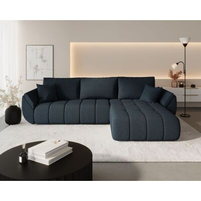 Fun Möbel Ecksofa Schlafsofa MISATO Stoff Wind Dunkelblau Ottomane Rechts Fun Möbel Ecksofa Schlafsofa MISATO Stoff Wind Dunkelblau Ottomane Rechts