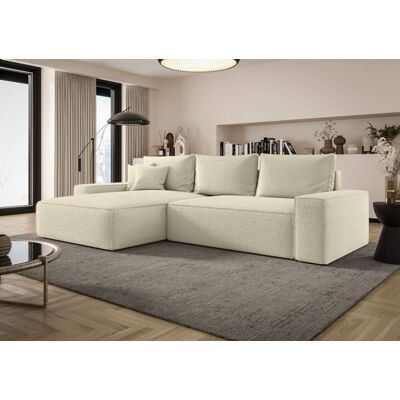 Fun Möbel Ecksofa Schlafsofa Sofa WALKEN Stoff Quelle Creme Ottomane Links Fun Möbel Ecksofa Schlafsofa Sofa WALKEN Stoff Quelle Creme Ottomane Links