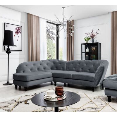 Fun Moebel - CHARLOTTE - Anthrazit - Ottomane Links - Sofa Fun Moebel - CHARLOTTE - Anthrazit - Ottomane Links - Sofa