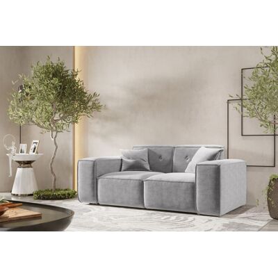 Fun Möbel Sofa Designersofa CESINA 2-Sitzer in Stoff Perfect Harmony Grau Fun Möbel Sofa Designersofa CESINA 2-Sitzer in Stoff Perfect Harmony Grau
