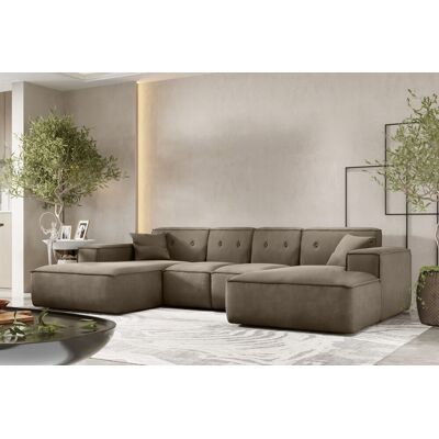 Fun Möbel Wohnlandschaft Sofa U-Form CESINA XS in Stoff Opera Velvet Taupe Fun Möbel Wohnlandschaft Sofa U-Form CESINA XS in Stoff Opera Velvet Taupe