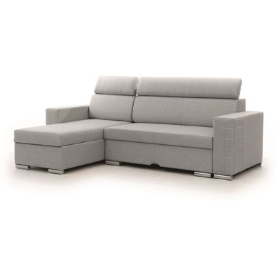 Fun Möbel Ecksofa Schlafsofa Sofa CANTON in Stoff Liverpool Grau Ottomane Links Fun Möbel Ecksofa Schlafsofa Sofa CANTON in Stoff Liverpool Grau Ottomane Links