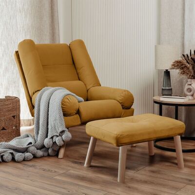 Fun Möbel Relaxsessel Sessel ARIEL inkl. Hocker in Stoff Trinity Honiggelb Fun Möbel Relaxsessel Sessel ARIEL inkl. Hocker in Stoff Trinity Honiggelb