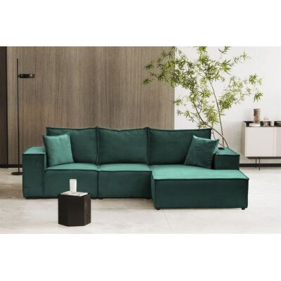 Fun Möbel Ecksofa Sofa ALVARO inkl. QI Ladegerät Stoff Opera Velvet Petrol Ottomane Rechts Fun Möbel Ecksofa Sofa ALVARO inkl. QI Ladegerät Stoff Opera Velvet Petrol Ottomane Rechts