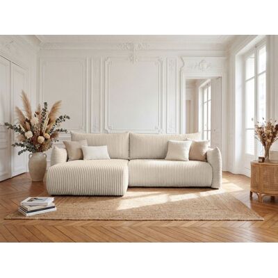 Fun Möbel Ecksofa Schlafsofa MAILAND in Stoff Tilia Ecru Ottomane Links Fun Möbel Ecksofa Schlafsofa MAILAND in Stoff Tilia Ecru Ottomane Links