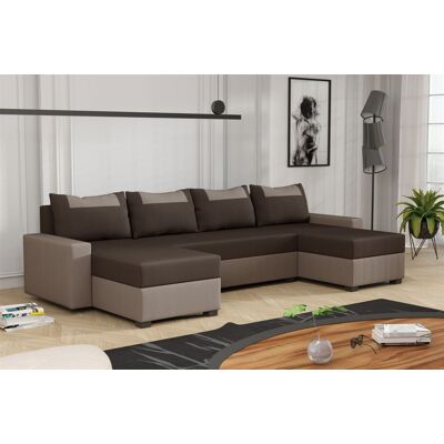 Fun Möbel Wohnlandschaft Schlafsofa Sofa HEDVIG LUX Stoff Manila Hellbraun- Dunkelbraun Fun Möbel Wohnlandschaft Schlafsofa Sofa HEDVIG LUX Stoff Manila Hellbraun- Dunkelbraun