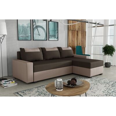 Fun Möbel Ecksofa Schlafsofa Sofa HEDVIG LUX Manila Hellbraun- Dunkelbraun Ottomane Rechts Fun Möbel Ecksofa Schlafsofa Sofa HEDVIG LUX Manila Hellbraun- Dunkelbraun Ottomane Rechts