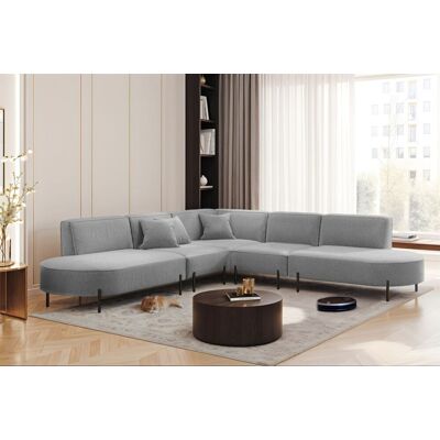 Fun Moebel Ecksofa Designersofa VALENCIA Stoff Quelle Hellgrau Universal Fun Moebel Ecksofa Designersofa VALENCIA Stoff Quelle Hellgrau Universal