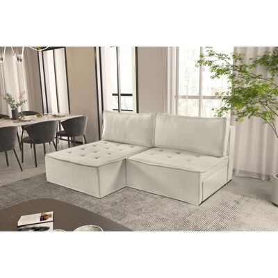 Fun Möbel Ecksofa Schlafsofa AMALIA Stoff Raven Creme Ottomane Links Fun Möbel Ecksofa Schlafsofa AMALIA Stoff Raven Creme Ottomane Links