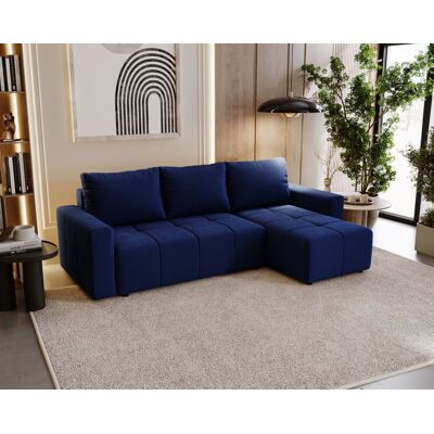 Fun Möbel Ecksofa Schlafsofa NOHA in Stoff Kronos Dunkelblau Ottomane Rechts Fun Möbel Ecksofa Schlafsofa NOHA in Stoff Kronos Dunkelblau Ottomane Rechts