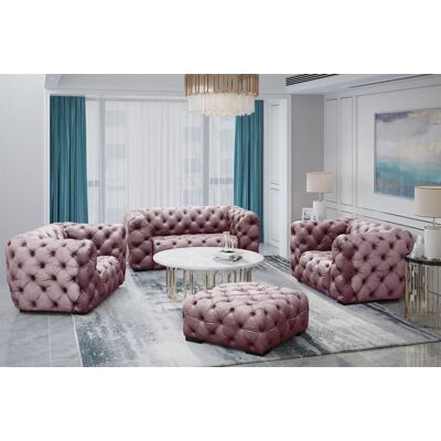 Fun Moebel Sofaset Designersofa NATALIE 3-1-1 in Stoff Riviera Rose Fun Moebel Sofaset Designersofa NATALIE 3-1-1 in Stoff Riviera Rose