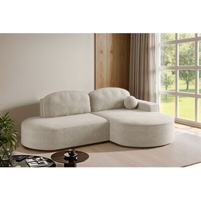 Fun Möbel Ecksofa Schlafsofa Sofa GIRONA Stoff Arena Creme Ottomane Rechts Fun Möbel Ecksofa Schlafsofa Sofa GIRONA Stoff Arena Creme Ottomane Rechts