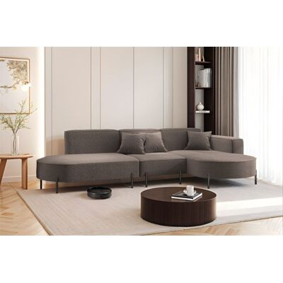 Fun Moebel Ecksofa Designersofa VALENCIA in Stoff Quelle Braun Ottomane Rechts Fun Moebel Ecksofa Designersofa VALENCIA in Stoff Quelle Braun Ottomane Rechts