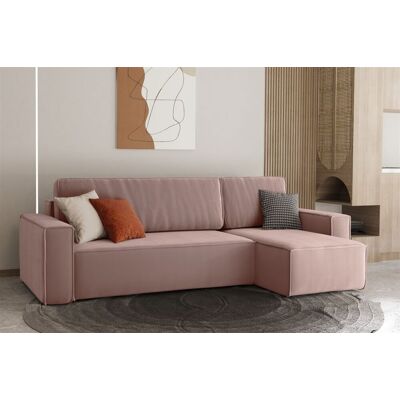Fun Moebel Ecksofa Schlafsofa Sofa MARIS Stoff Rose Ottomane Rechts Fun Moebel Ecksofa Schlafsofa Sofa MARIS Stoff Rose Ottomane Rechts