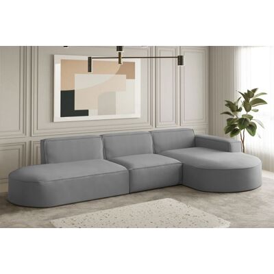 Fun Moebel - PALMA - Grau - Ottomane Rechts - Sofa Fun Moebel - PALMA - Grau - Ottomane Rechts - Sofa
