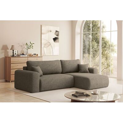Fun Möbel Ecksofa Schlafsofa FLORA Stoff Verita Braun Ottomane Rechts Fun Möbel Ecksofa Schlafsofa FLORA Stoff Verita Braun Ottomane Rechts