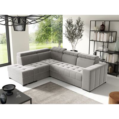 Fun Möbel Ecksofa Schlafsofa Sofa CESENA Stoff Salvador Silbergrau Ottomane Links Fun Möbel Ecksofa Schlafsofa Sofa CESENA Stoff Salvador Silbergrau Ottomane Links