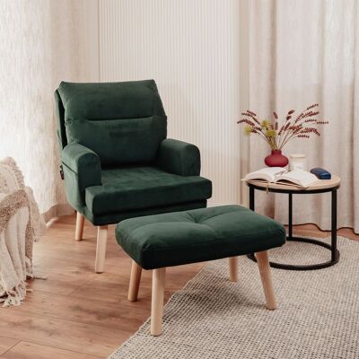 Fun Möbel Relaxsessel Sessel CATANIA inkl. Hocker in Stoff Trinity Dunkelgrün Fun Möbel Relaxsessel Sessel CATANIA inkl. Hocker in Stoff Trinity Dunkelgrün