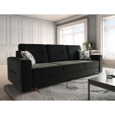Fun Moebel Sofa 3-Sitzer BELMIRA mit Schlaffunktion Schwarz Nr.2 Fun Moebel Sofa 3-Sitzer BELMIRA mit Schlaffunktion Schwarz Nr.2