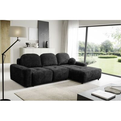 Fun Möbel Ecksofa Schlafsofa Sofa ARGOS in Stoff Vibe Schwarz Ottomane Rechts Fun Möbel Ecksofa Schlafsofa Sofa ARGOS in Stoff Vibe Schwarz Ottomane Rechts
