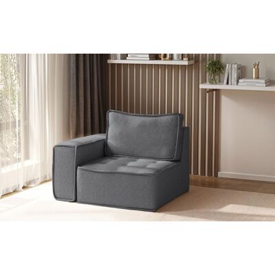 Fun Möbel Sessel SANDE 1-Sitzer Modul Stoff Alpine Anthrazit Seite Links Fun Möbel Sessel SANDE 1-Sitzer Modul Stoff Alpine Anthrazit Seite Links