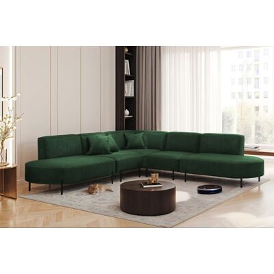 Fun Moebel Ecksofa Designersofa VALENCIA Stoff Noel Dunkelgrün Universal Fun Moebel Ecksofa Designersofa VALENCIA Stoff Noel Dunkelgrün Universal