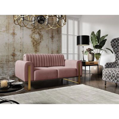 Fun Möbel Sofa Designersofa VALERIE 2-Sitzer in Stoff Elisa Velvet Altrosa Fun Möbel Sofa Designersofa VALERIE 2-Sitzer in Stoff Elisa Velvet Altrosa