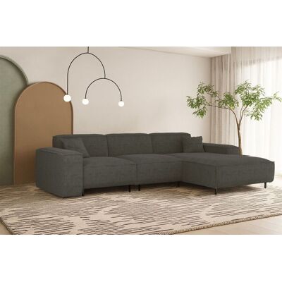 Fun Möbel Ecksofa Designersofa GLORIA in Stoff Scala Anthrazit Ottomane Rechts Fun Möbel Ecksofa Designersofa GLORIA in Stoff Scala Anthrazit Ottomane Rechts